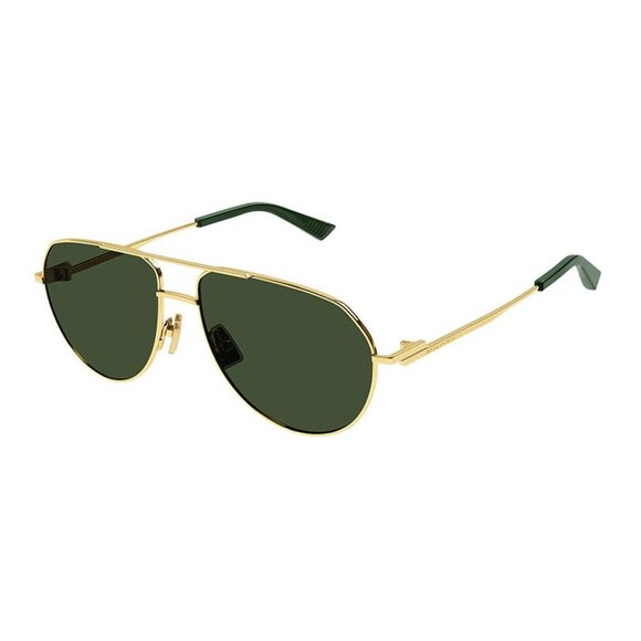NEW BOTTEGA VENETA BV1302S 003 UNISEX GOLD/GREEN SUNGLASSES